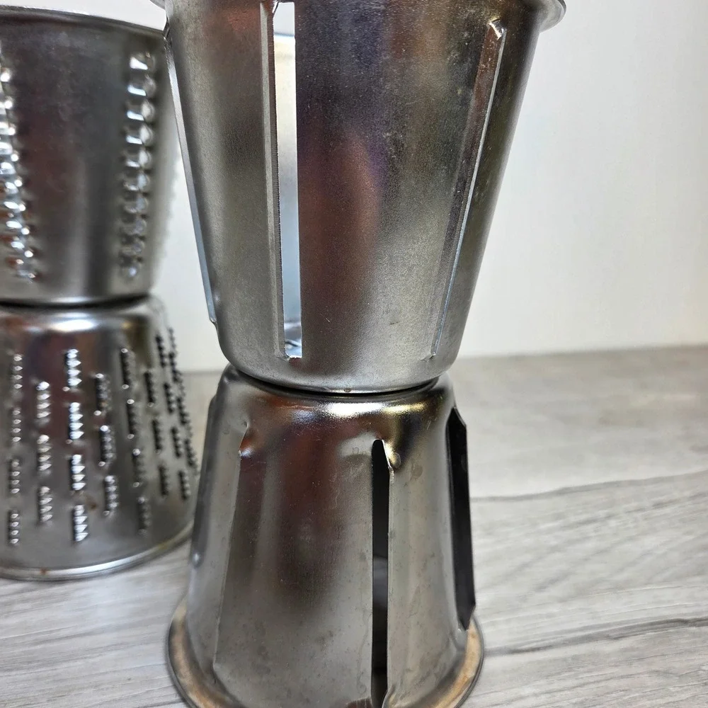 Vintage Drum Shredder Cones Lot of 4 Slicer Grater Attachments Replacement